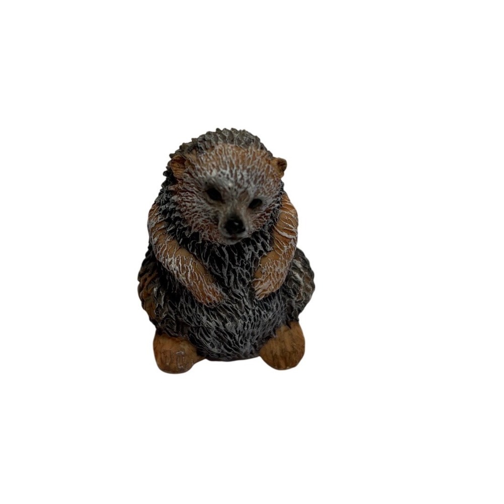 Youngs Inc Resin Hedgehog Figurine Miniature Woodland Animal Brown Tan Vintage